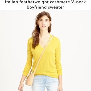 J Crew Featherweight Cashmere Sweater: Sweet Lemon